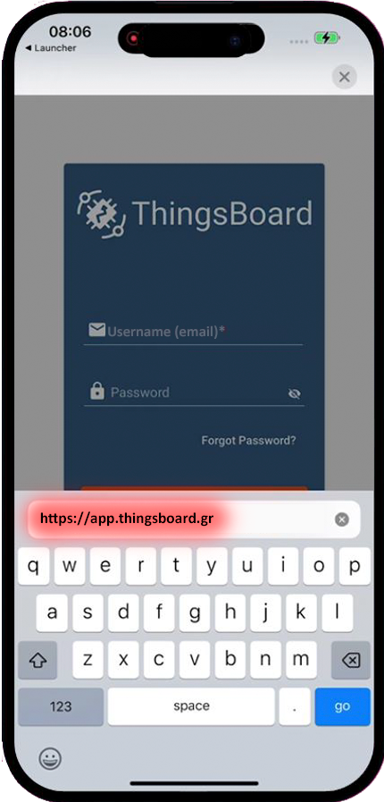 Go to app.thingsboard.gr